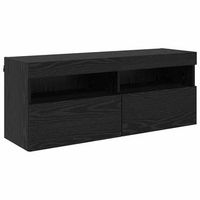 mueble de tv  mueble de salon  gabinete de tv montado en la pared roble negro 100 x 30 x 40 cm