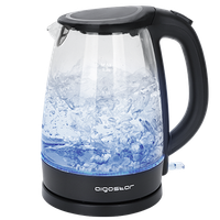 aigostar adam 30gom - hervidor de agua electrico de cristal  con iluminacion led 17 l 2200w libre de bpa y sistema de proteccion contra la ebullicion en seco base 360
