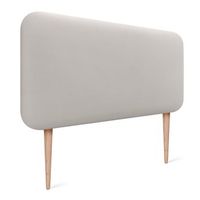 dhome cabecero tapizado liso redondeado polipiel con patas para pared acusticos cabeceros absorbentes cabezal cama dormitorio blanco hueso 95cm