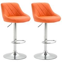 set de 2 taburetes lazio simil cuero naranja 49x46x83 cm clp