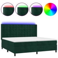 cama tapizada 203x203x128 cm terciopelo - verde