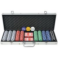 juego de poker con 500 fichas maletin de aluminio vidaxl