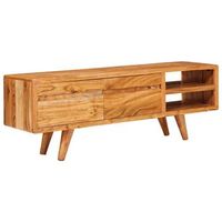 mueble de tv  mueble de salon  gabinete de tv marron 110 x 30 x 40 cm madera de acacia solida