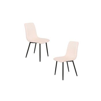 Pack 2 Sillas Guri De Terciopelo 88*40*37 Cm - Beige