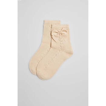Ysabel Mora Calcetines Calcetines calados infantiles algodón beige para niña