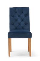 claudia blue velvet dining chairs - blue