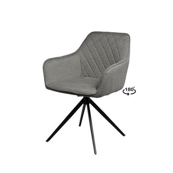 Silla de comedor tapizada gris oscuro giratoria a 180º