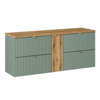 mueble bajo lavabo 140cm 4 cajones paneles de melamina y mdf verde