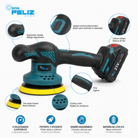 don feliz pulidora inalambrica 21v 600w con 9 velocidades pulidora electrica a bateria con 4 almohadillas intercambiables para pulir encerar y lijar coche muebles y suelos