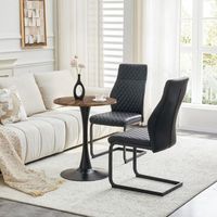 conjunto de mesa y sillas - comedor - mdf metal y pu - negro y nogal 60x60x72cm