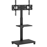 unykach soporte tv movil con estante y altura regulable para pantallas planas y curvas de 32-75 pulgadas hasta 40 kg vesa max 600 x 400 mm