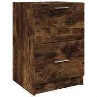armario de lavabo madera ingenieria roble ahumado 40x37x59 cm vidaxl