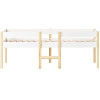 cama entrepiso de pino macizo con cajones 90x190cm blanco