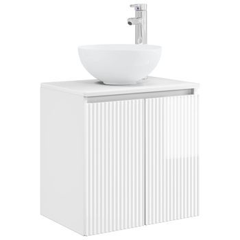 Vanidad Con Lavabo De Pared Blanco Brillante 49,5 X 35 X 63 Cm Vidaxl