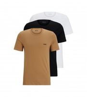boss para hombre 50475284 pack de 3 camisetas interiores l negro blanco marron homewear algodon manga corta