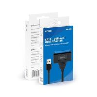 adaptador usb-a 31 savio k-68 a sata 25 5gbps plug  play 25cm negro