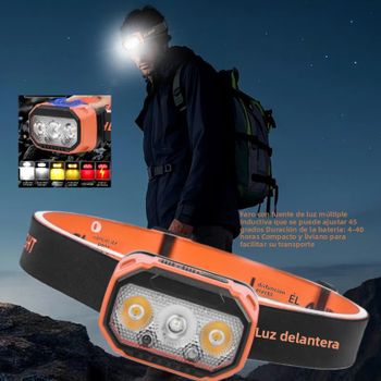 Linterna frontal LED recargable T-306, linterna ultrabrillante con 5 modos, carga USB, 45 °   Ajustable, duradero para acampar, correr