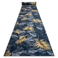 alfombra de pasillo con refuerzo de goma lotus ferns 45270 hojas gris  100x290 cm