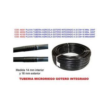 Pluvia Tubo De Riego Perforado Con Gotero 2l/h 33cm 16mm X 100 M