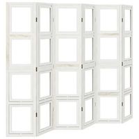 biombo separador de 6 paneles madera maciza paulownia blanco vidaxl