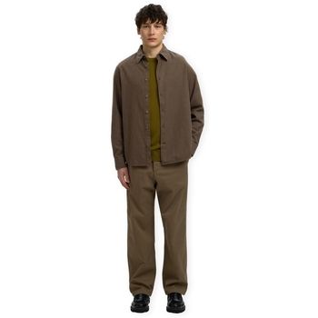 Selected Camisa manga larga Noos Claus Noah Brush Shirt - Demitasse/Twisted para hombre