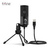 microfono de condensador usb fifine con perilla de ganancia microfono de grabacion de metal para estudio en casa podcasting voz computadora portatil windows -k669