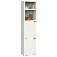 columna de bano mueble auxiliar armario alto estilo moderno 150x365x30 cm espacio almacenaje blanco  briebe aura