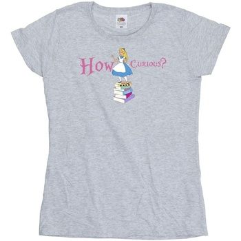 Disney Camiseta manga larga Alice In Wonderland How Curious para mujer