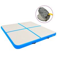 esterilla inflable de gimnasia con bomba pvc azul 200x200x15 cm vidaxl