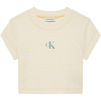 Calvin Klein Jeans Camiseta Striped Monologo Bab para mujer