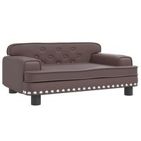 sofa para ninos de cuero sintetico marron 70x45x30 cm vidaxl