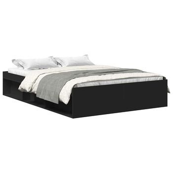 Estructura De Cama Doble Sin Colchón Negro 135x190 Cm Vidaxl