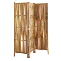 biombo de interior de tres paneles en bambu natural 139 x 160 cm