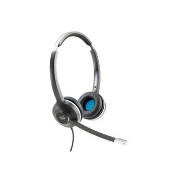 Auriculares Cisco 532 con cable RJ9 para oficina con Cancelación de Ruido, micrófono unidireccional, negros y grises