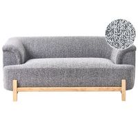 sofa de 2 plazas con tapizado de poliester y patas de madera sala de estar estilo moderno gris oscuro alnor