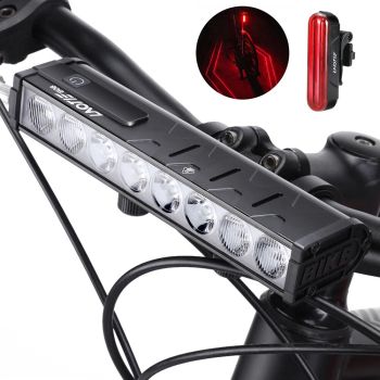 LAOTIE B06 B08 5000Lm Brillo Faro de bicicleta 8 LED Grandes perlas Diseño de haz de doble distancia Batería de 10000mAh