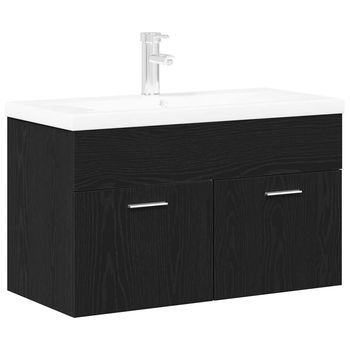 Mueble De Cuarto De Baño Roble Negro 90 X 38,5 X 46 Cm