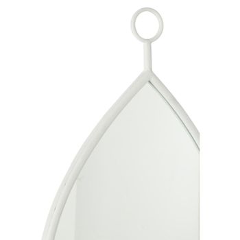 Espejo colgante con borde de metal blanco 37x61.5 cm