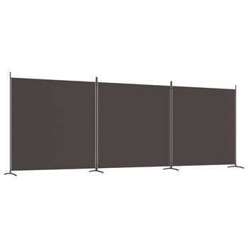 Biombo Divisor De 3 Paneles De Tela Marrón 525x180 Cm Vidaxl