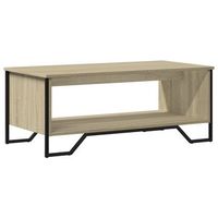 mesa de centro de diseno industrial moderno 100 x 51 x 40 cm madera de ingenieria y metal color roble dec038878
