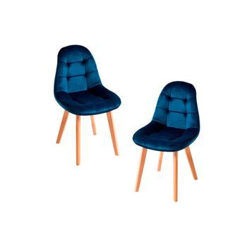 Pack 2 Sillas Kelen Terciopelo De Terciopelo 84*50*38 Cm - Azul