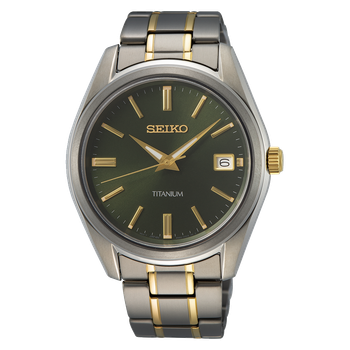 reloj titanio hombre clásico Seiko NeoClassic Titanium SUR377P1 40.2mm 100m WR correa y caja de titanio  cristal de zafiro