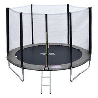 cama elastica de 245cm reversible grisrosa pack trampolin canberra  red de seguridad  escalera  lona  kit de anclaje