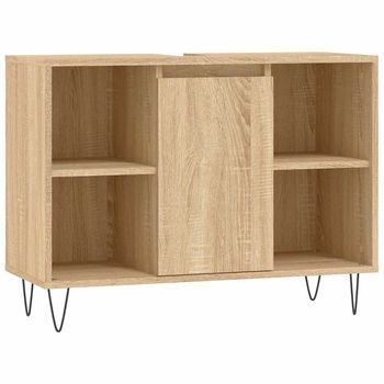 Mueble De Baño | Armario De Baño Madera De Ingeniería Roble Sonoma 80x33x60 Cm