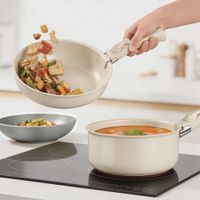 set basico de cocina para 6 personas 46 piezas grisblanco