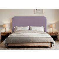 dhome cabecero lila curvo con patas tapizado en polipiel 140cm altura 125cm para pared acustico absorbente cabezal cama dormitorio lila 140cm