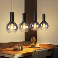 lampara colgante de comedor de 4 llamas e27 lampara colgante retro de cristal para dormitorio y bar zmh