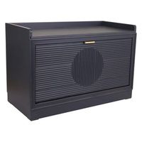 banqueta zapatero de madera gris oscuro 80x38x53