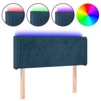 cabecero cama con led  panel de cabecera de terciopelo azul oscuro 93x16x7888 cm