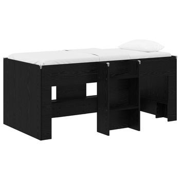 Marco De Cama Alta Para Niños Roble Negro 80 X 160 Cm Vidaxl